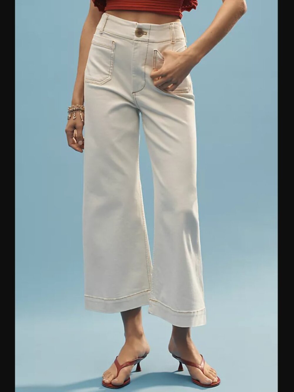 EUC Maeve Anthropolgie The Colette High-Rise Wide-Leg Cropped Jeans - Womens 26